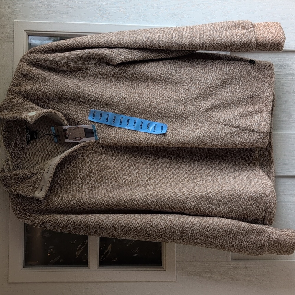 Eddie Bauer Tan Quarter-Zip Pullover